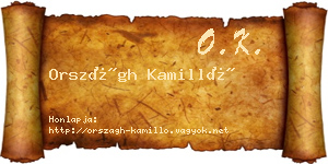 Országh Kamilló névjegykártya