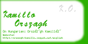 kamillo orszagh business card